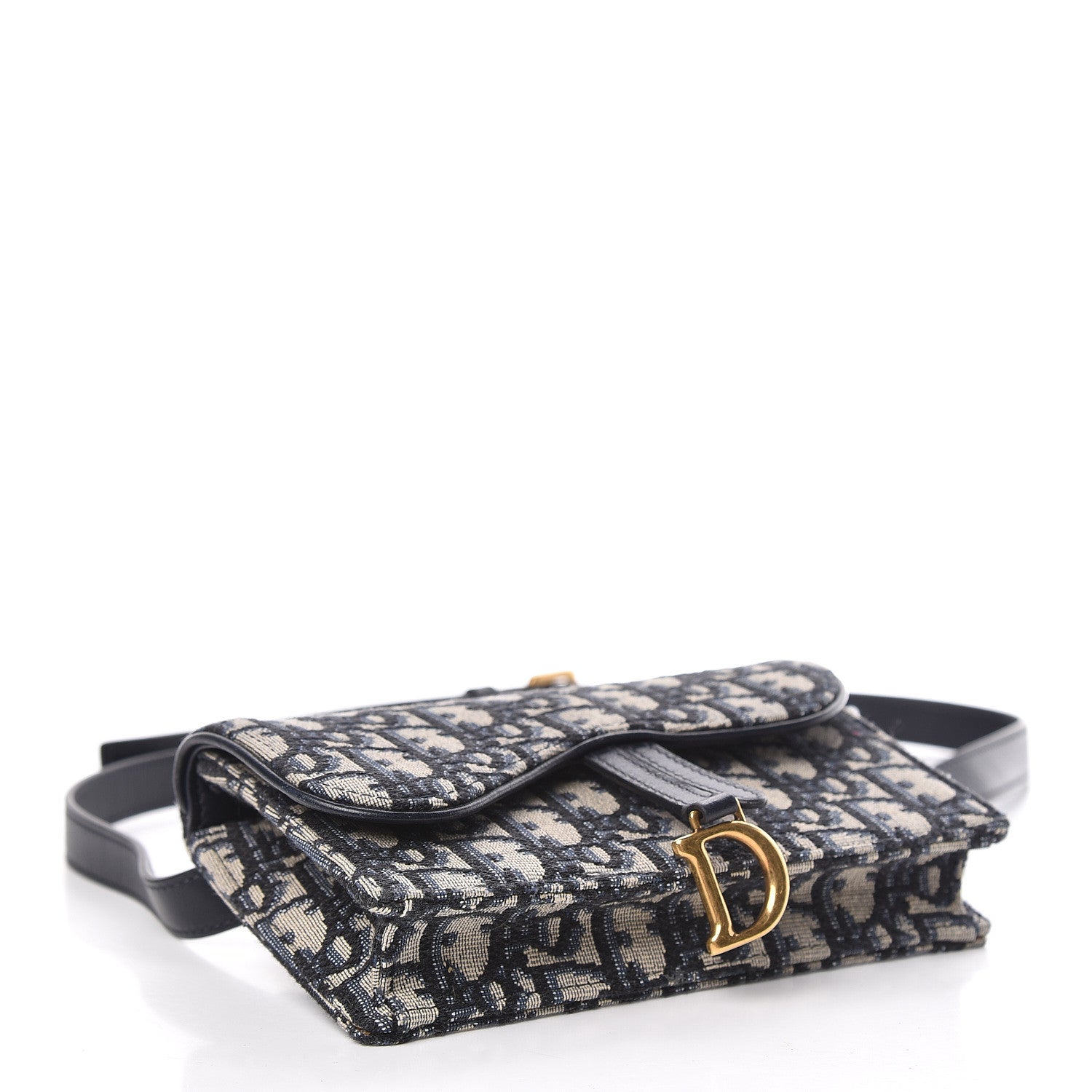 Christian Dior Oblique Saddle Belt Bag Blue 4 of 15