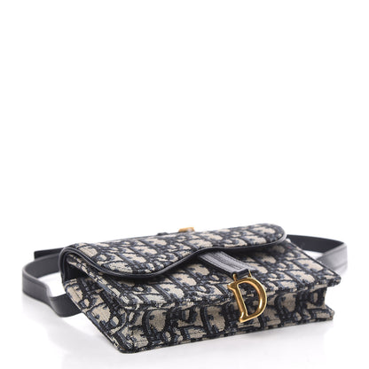 Christian Dior Oblique Saddle Belt Bag Blue 4 of 15