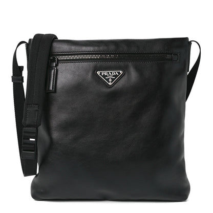 Prada Soft Calf Flat Messenger Bag Black 1 of 11