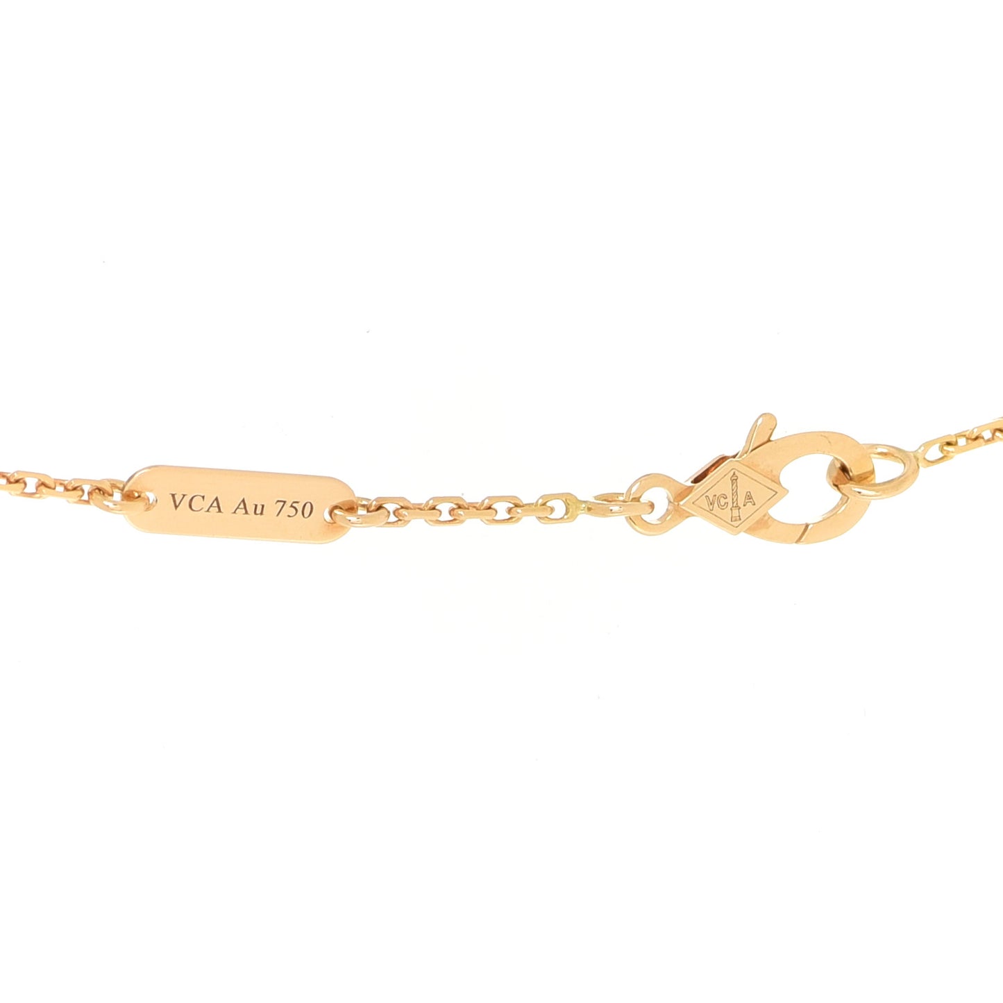 18K Yellow Gold Black Onyx Vintage Alhambra Pendant Necklace