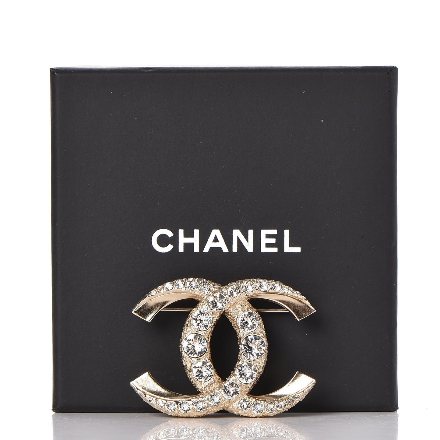 Crystal CC Brooch Gold