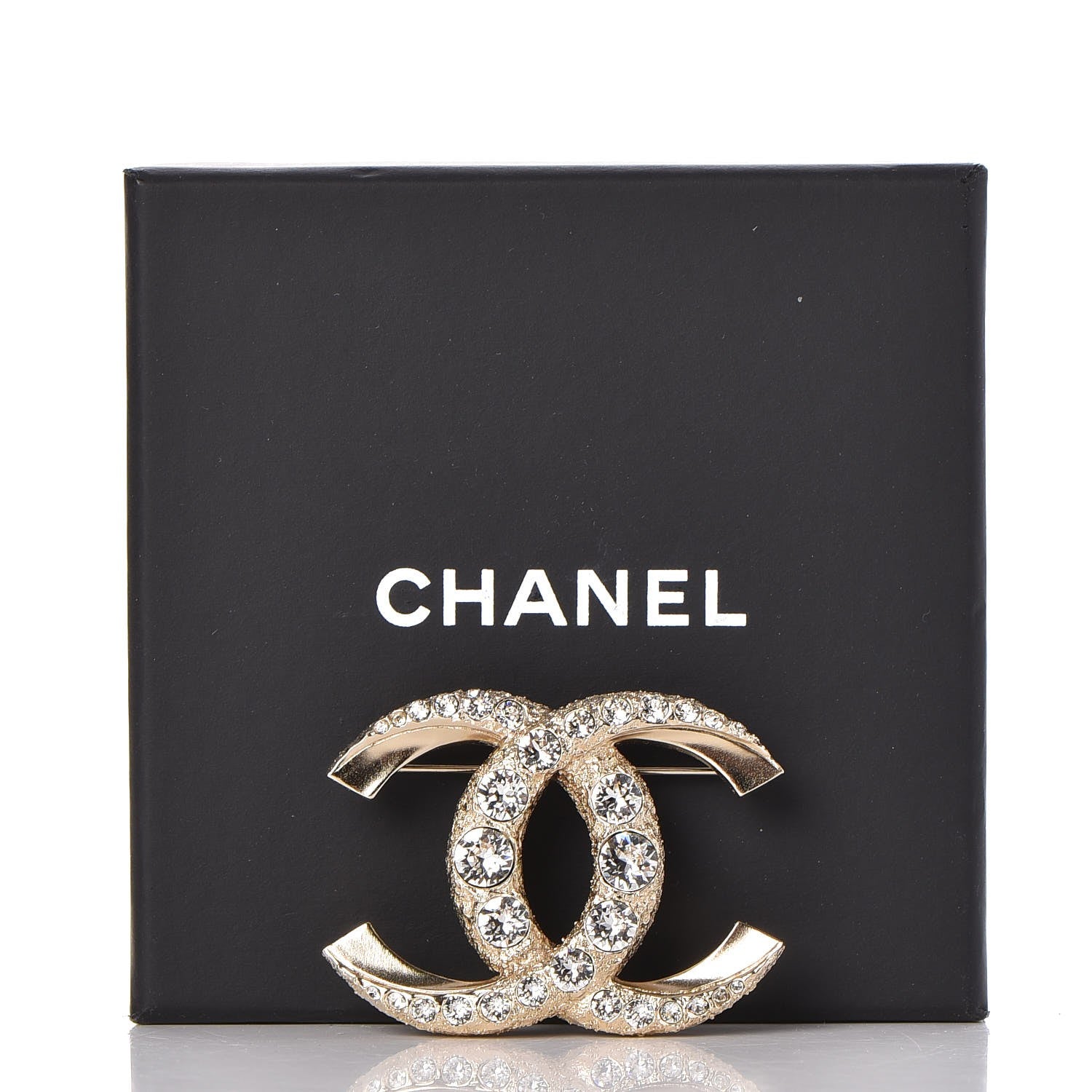 Chanel Crystal CC Brooch Gold 5 of 5