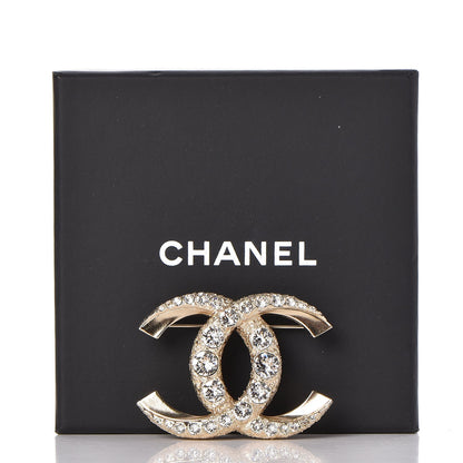 Chanel Crystal CC Brooch Gold 5 of 5