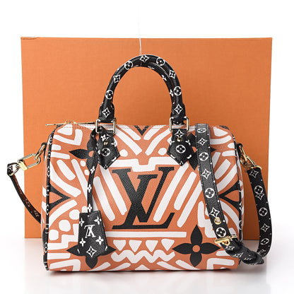 Louis Vuitton Monogram Giant Crafty Speedy Bandouliere 25 Creme Caramel 9 of 9