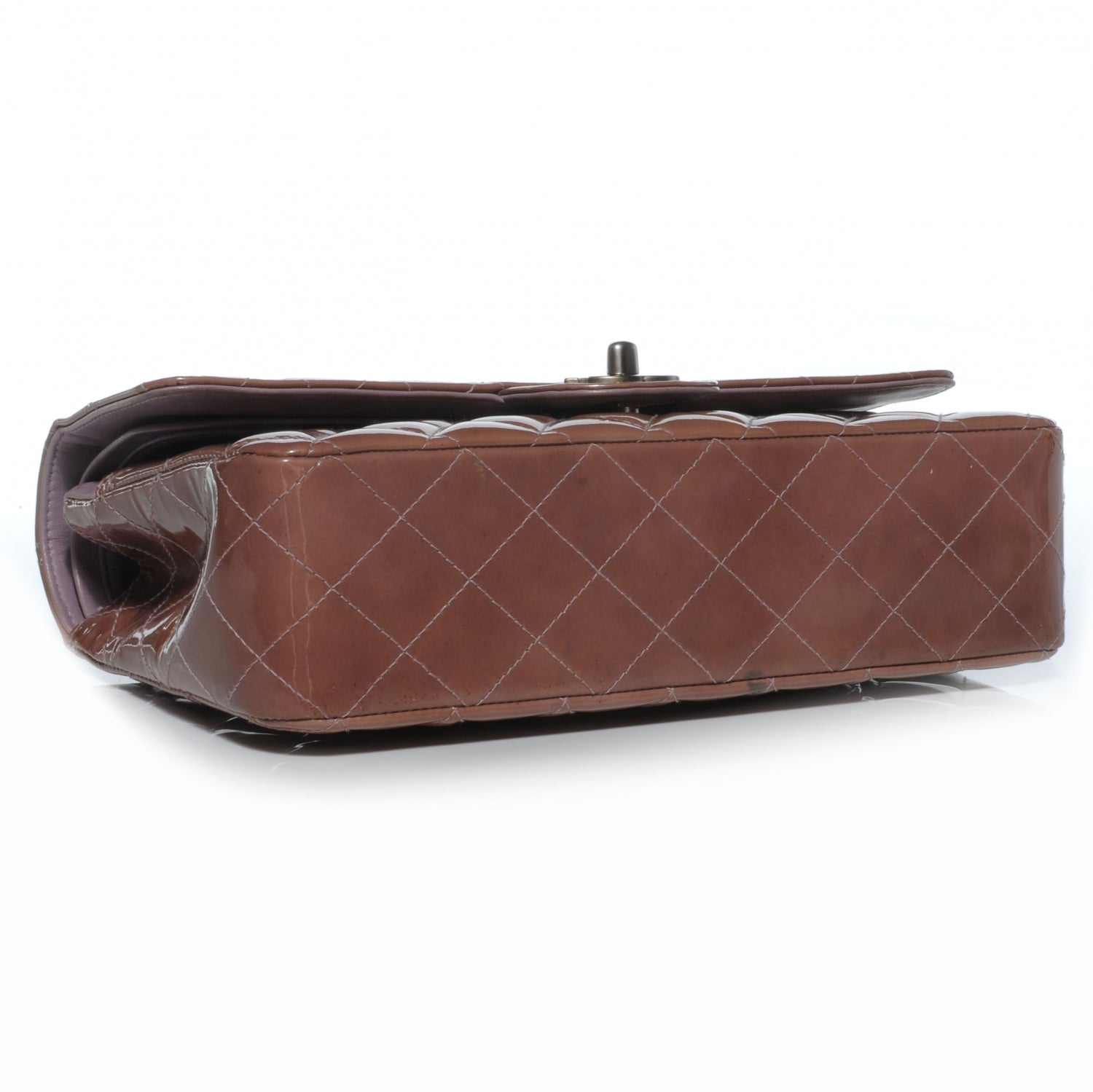 Chanel Patent Medium Double Flap Mauve 4 of 10
