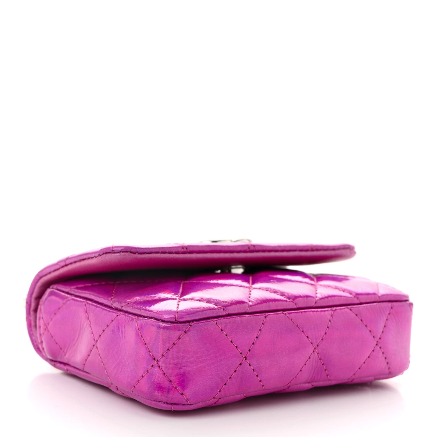 Chanel Patent Lambskin Quilted CC Hook Card Holder Pink 4 of 11