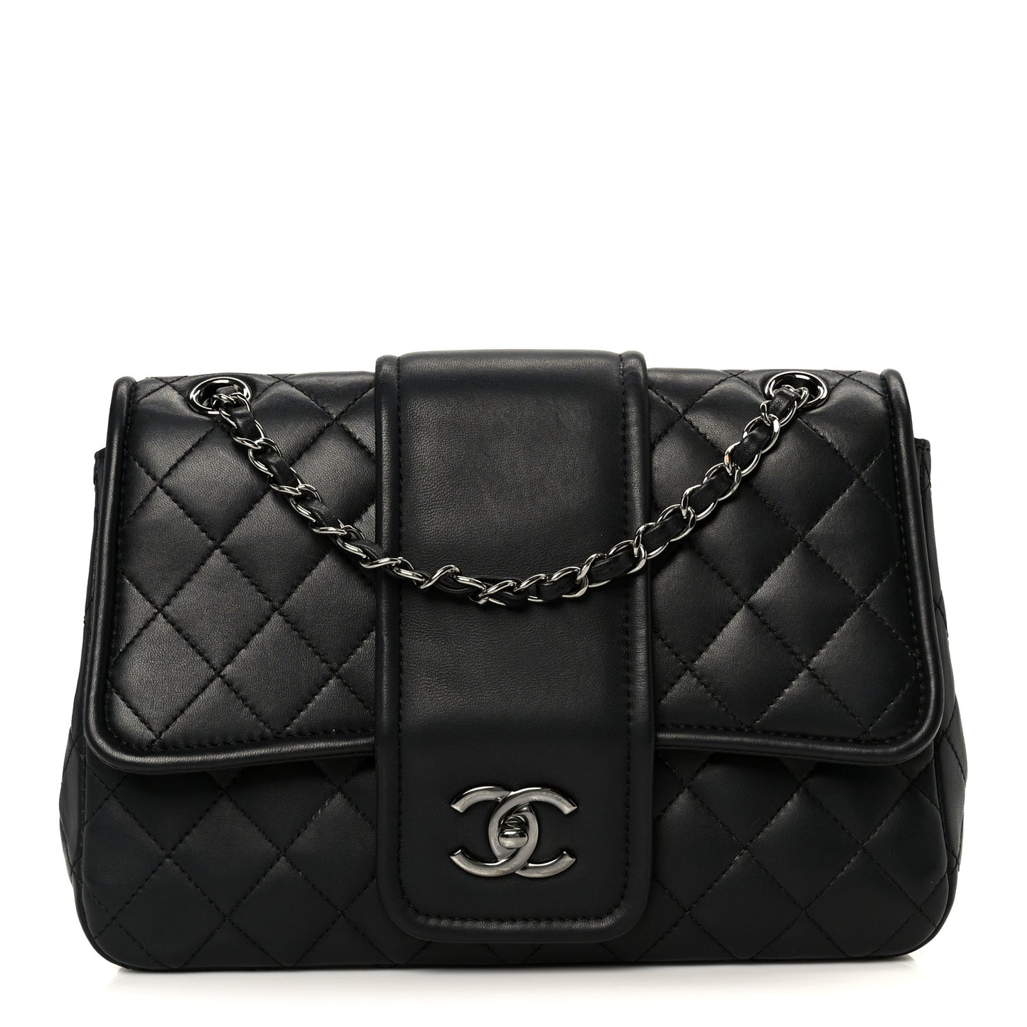 Lambskin Quilted Elementary Chic Flap Black