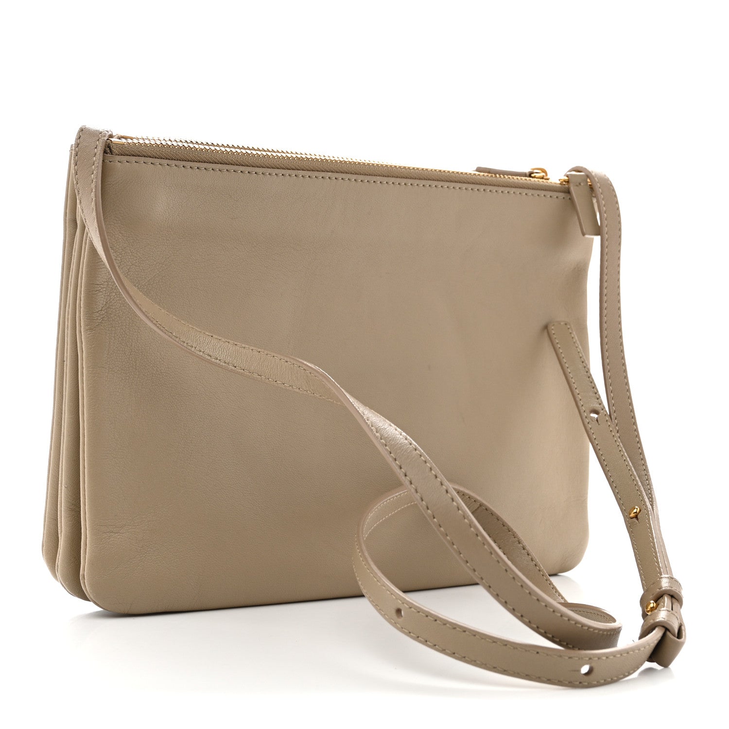 Celine Liege Calfskin Large Trio Crossbody Bag Taupe 1880082