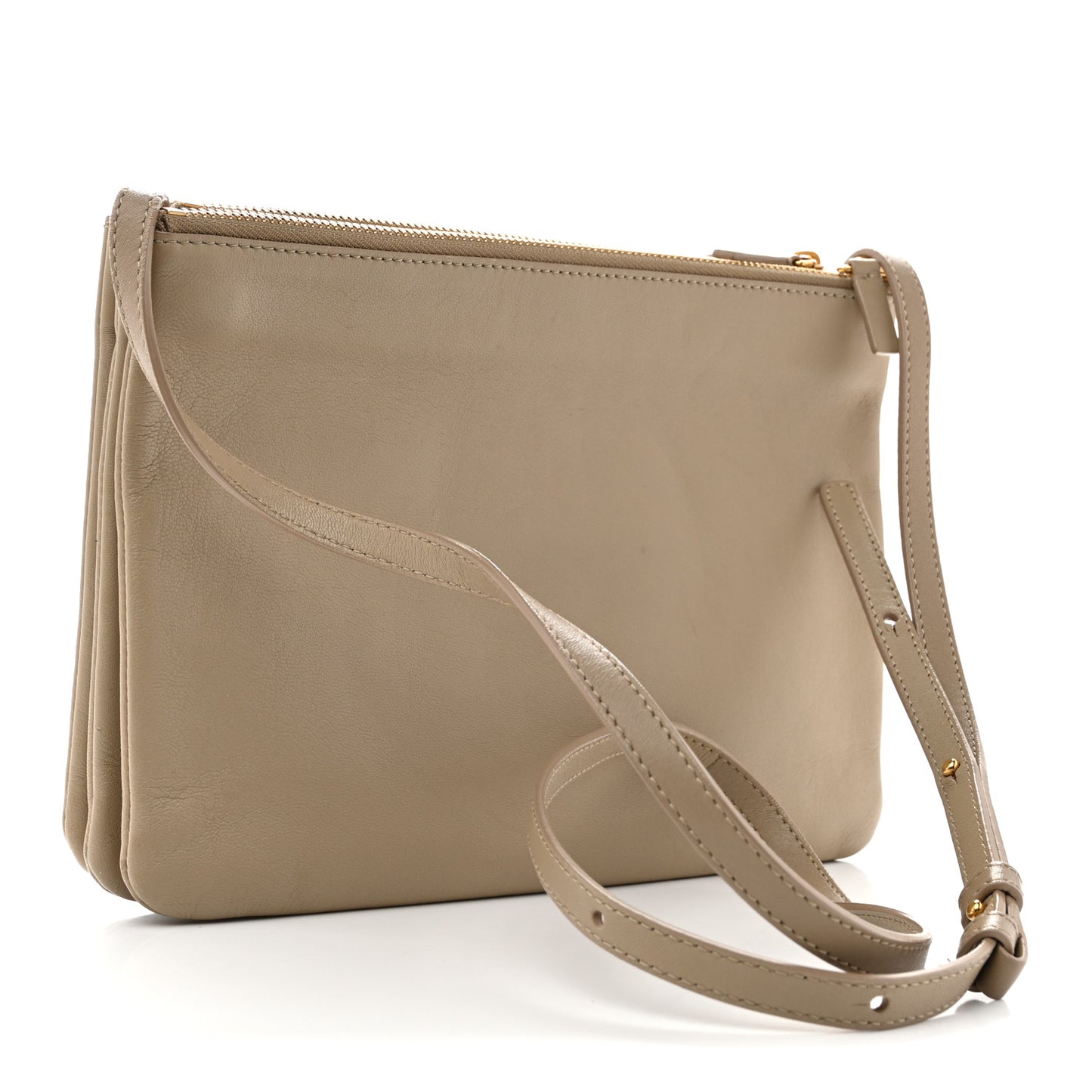 Liege Calfskin Large Trio Crossbody Bag Taupe