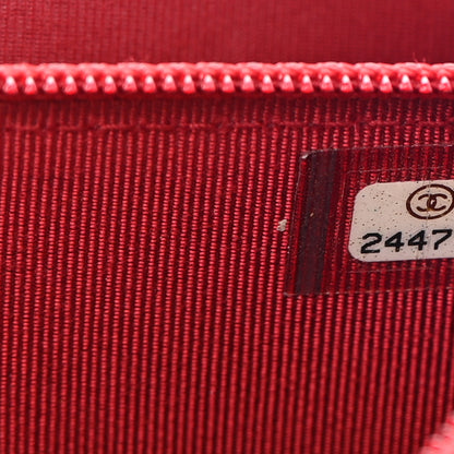Chanel Caviar Quilted Square Wallet On Chain WOC Red 8 of 11
