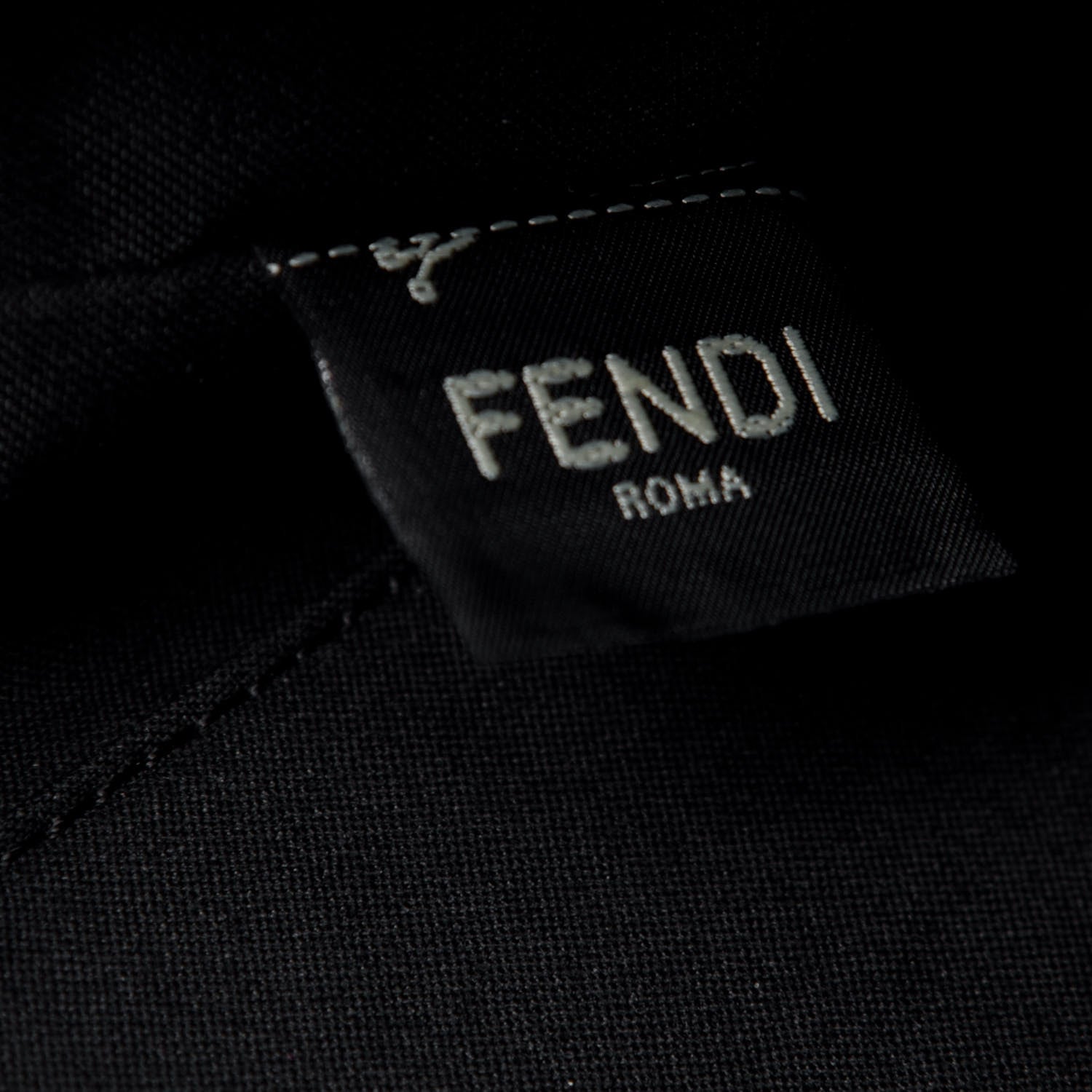 Fendi Glazed Fabric Vitello Century FF 1974 Stamp Patch Camera Case Mogano Panna Black 7 of 11