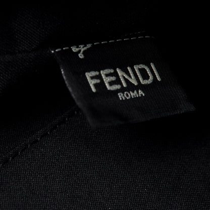 Fendi Glazed Fabric Vitello Century FF 1974 Stamp Patch Camera Case Mogano Panna Black 7 of 11