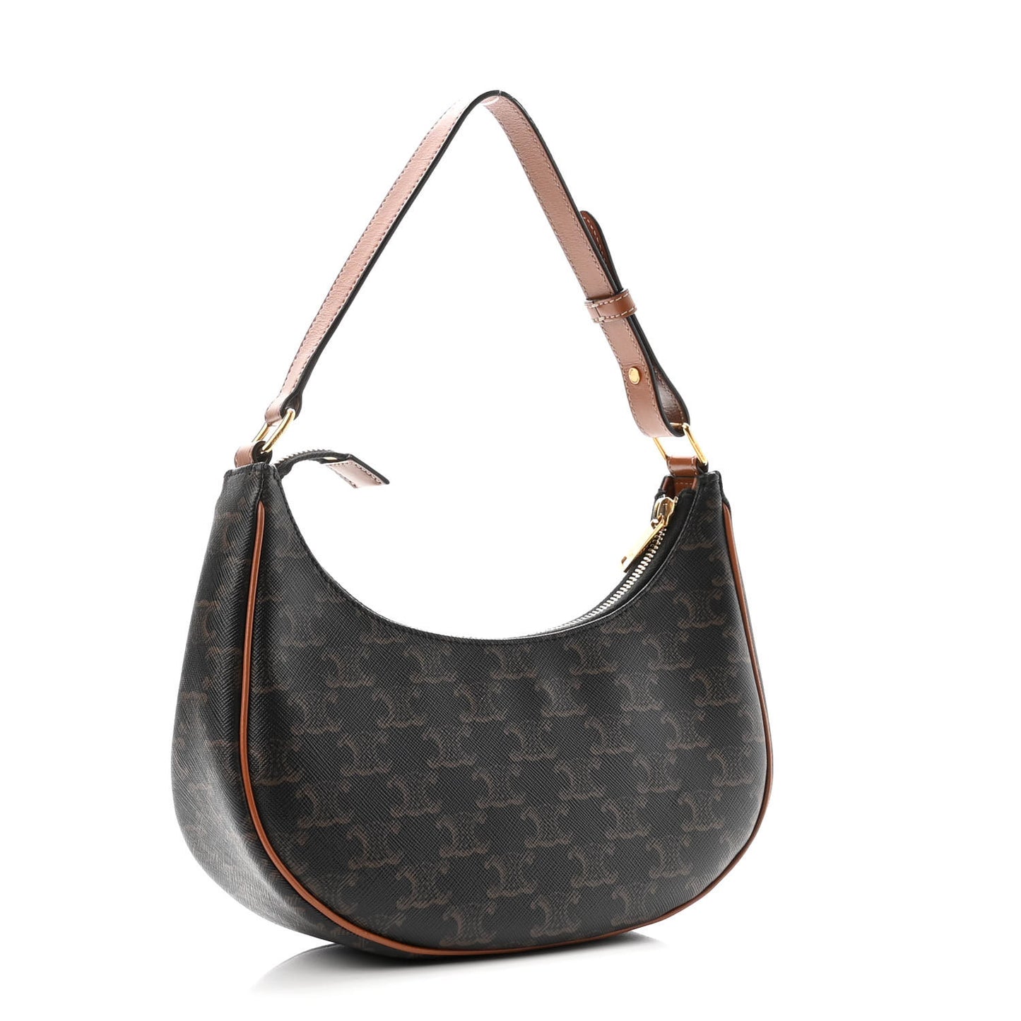 Triomphe Canvas Calfskin Ava Shoulder Bag Tan