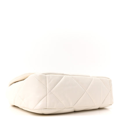 Chanel Lambskin Quilted Large Chanel 19 Flap White 4 of 11