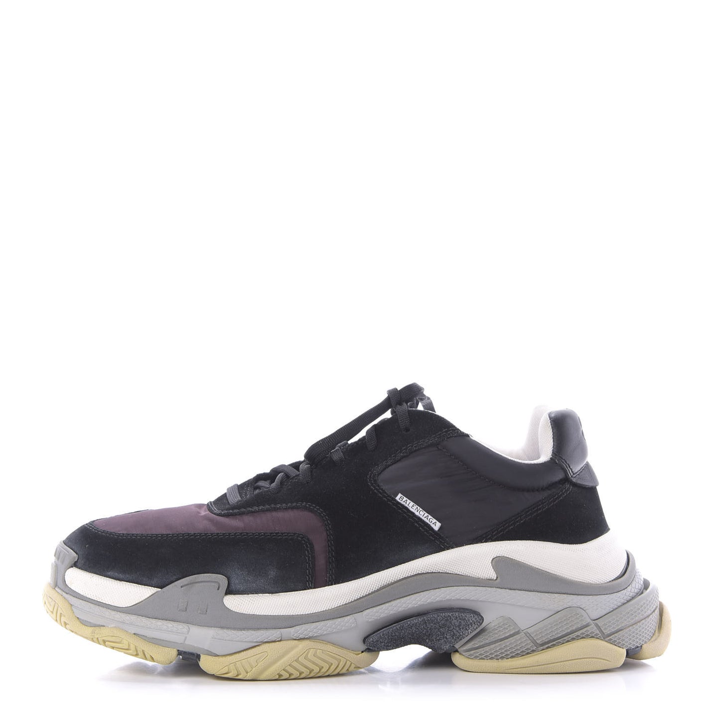Nylon Suede Mens Triple S 2.0 Sneakers 45 Black Bordeaux