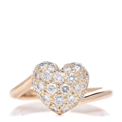 Cartier 18K Yellow Gold Diamond Heart Ring 48 4.5 1 of 6