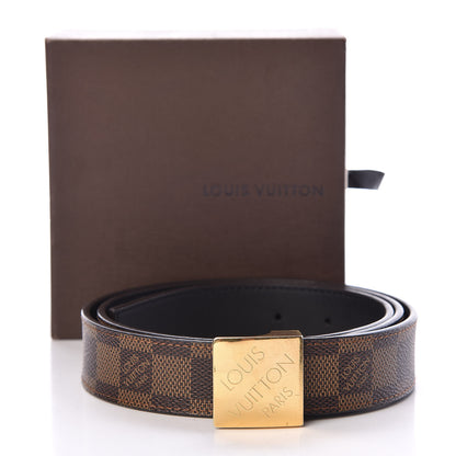 Louis Vuitton Damier Ebene LV Paris Buckle Belt 95 38 Gold 7 of 7