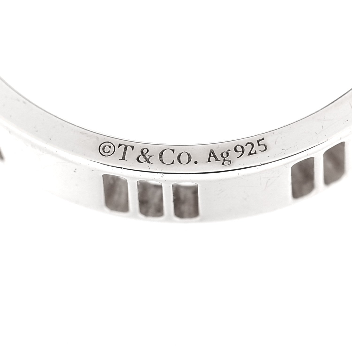 Tiffany Sterling Silver Narrow Atlas Pierced Ring 51 5.75 4 of 5