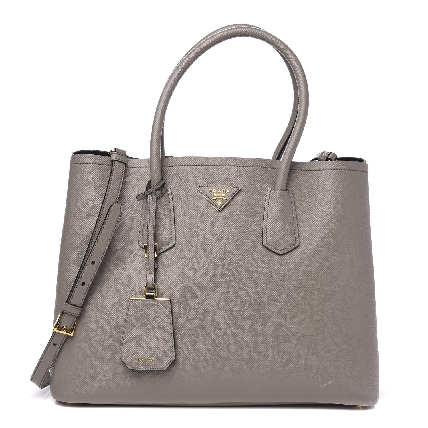 Prada Saffiano Cuir Large Double Bag Argilla 1 of 12