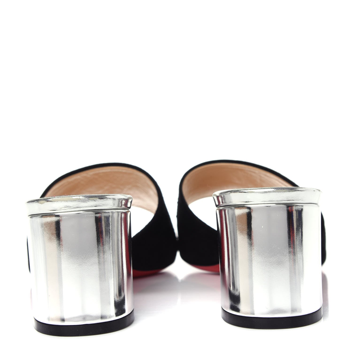 Christian Louboutin Veau Velours Specchio Dear Home 55 Slide Sandals 39.5 Black Crystal 7 of 10
