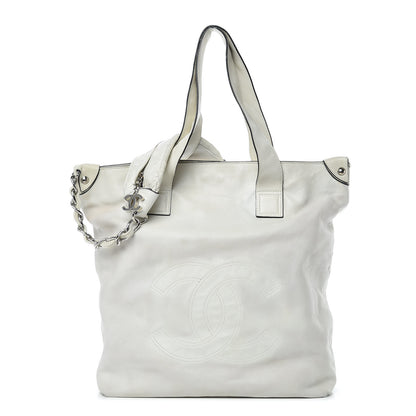 Chanel Lambskin Chain CC Tote White 1 of 28