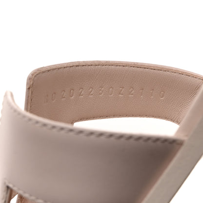 Hermes Box Calfskin Oran Sandals 37.5 Rose Pale 7 of 9