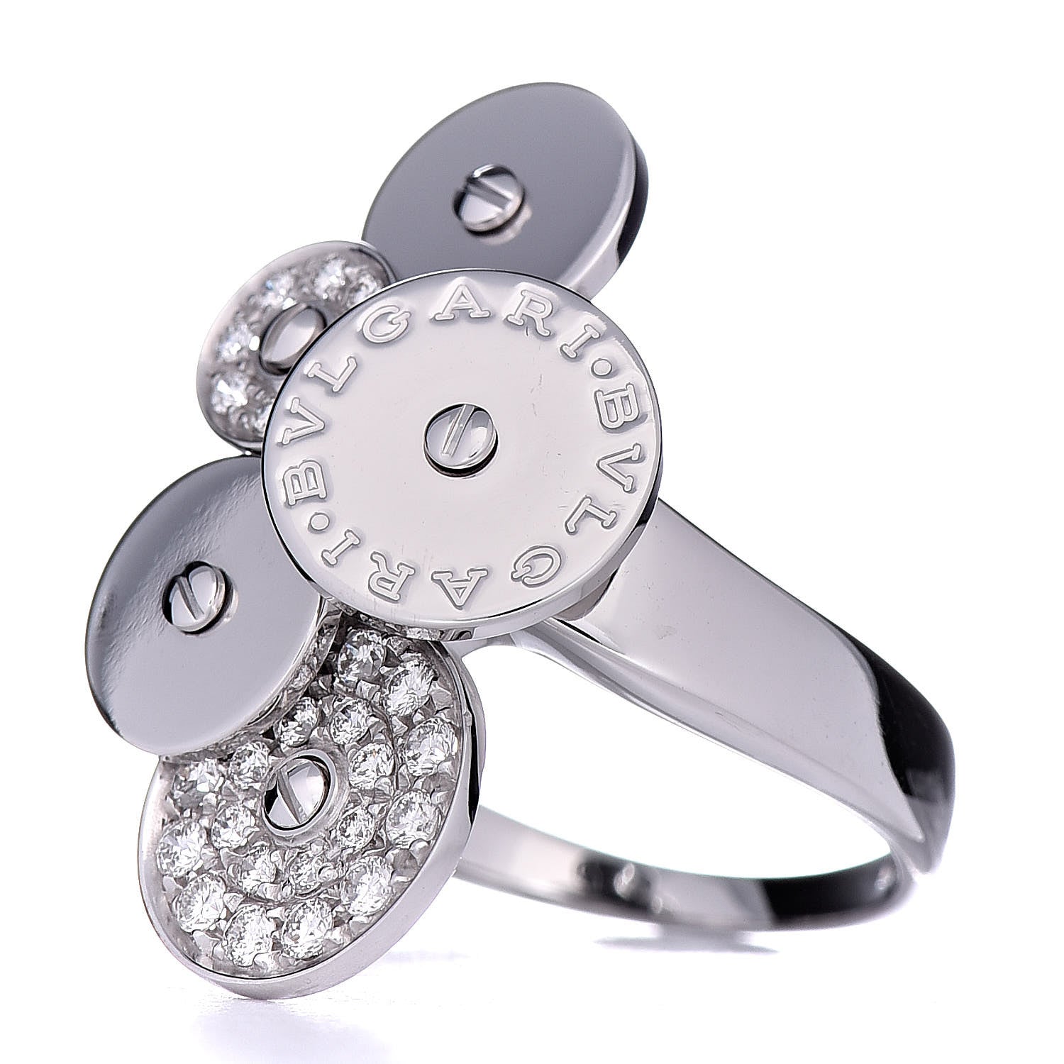 Bulgari 18K White Gold Diamond Cicladi Ring 53 6.25 3 of 6