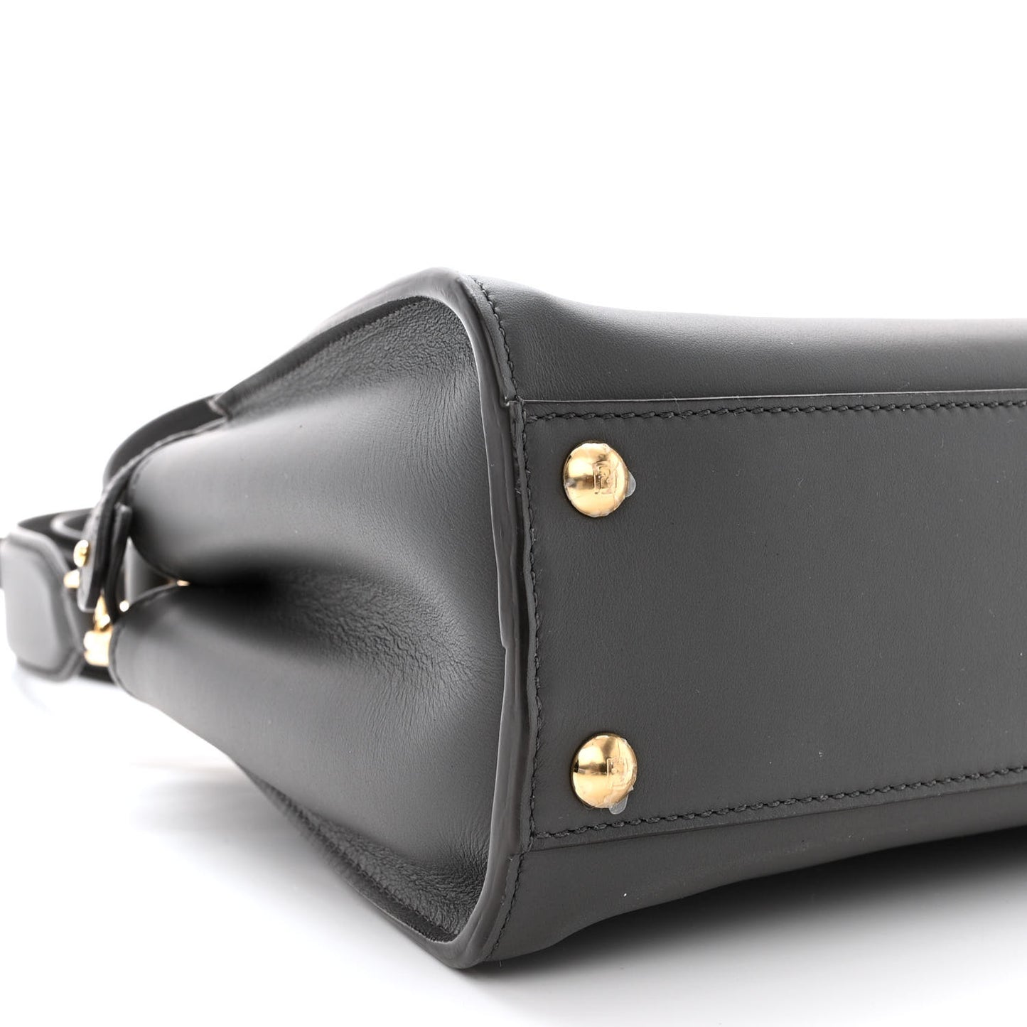 Vitello Seta Chenille FF Mini Peekaboo Iconic Satchel Anthracite Asfalto