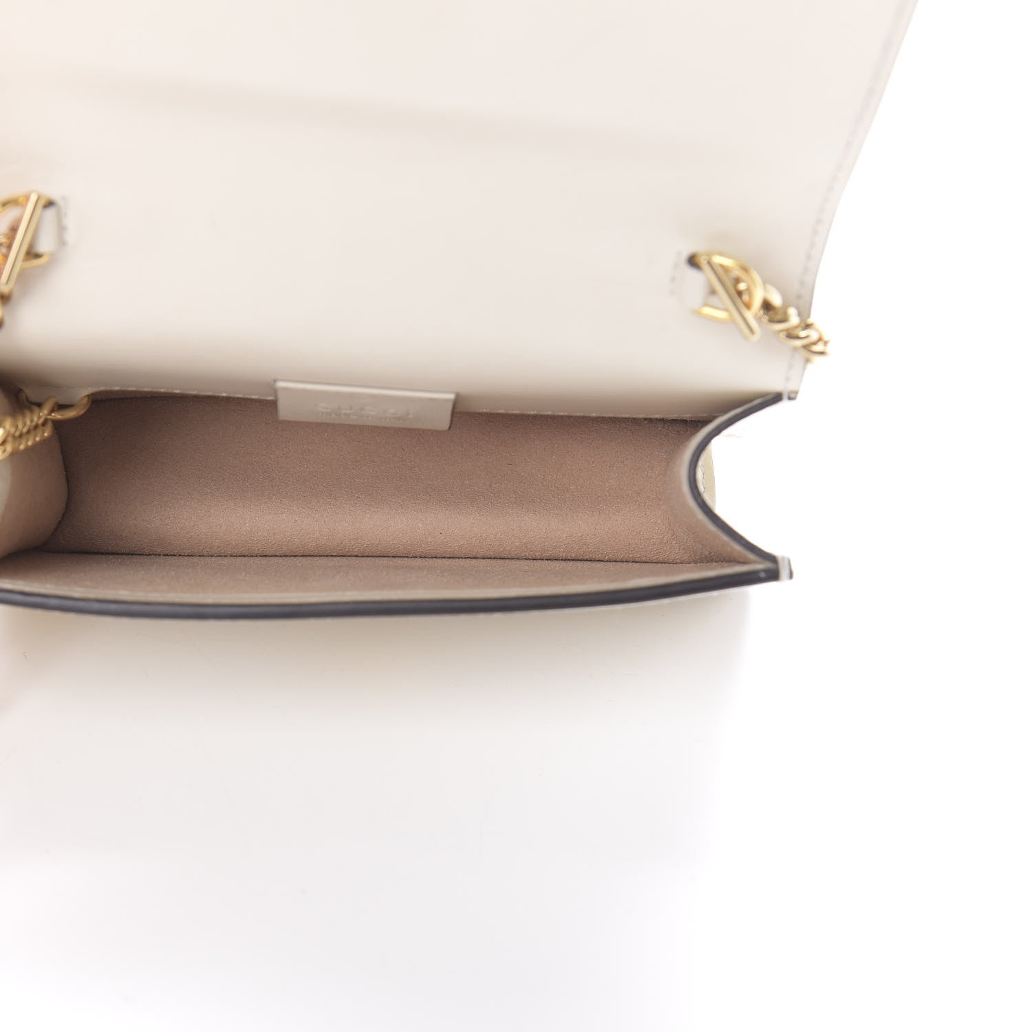 Gucci Calfskin Super Mini Sylvie Chain Shoulder Bag White 4 of 11