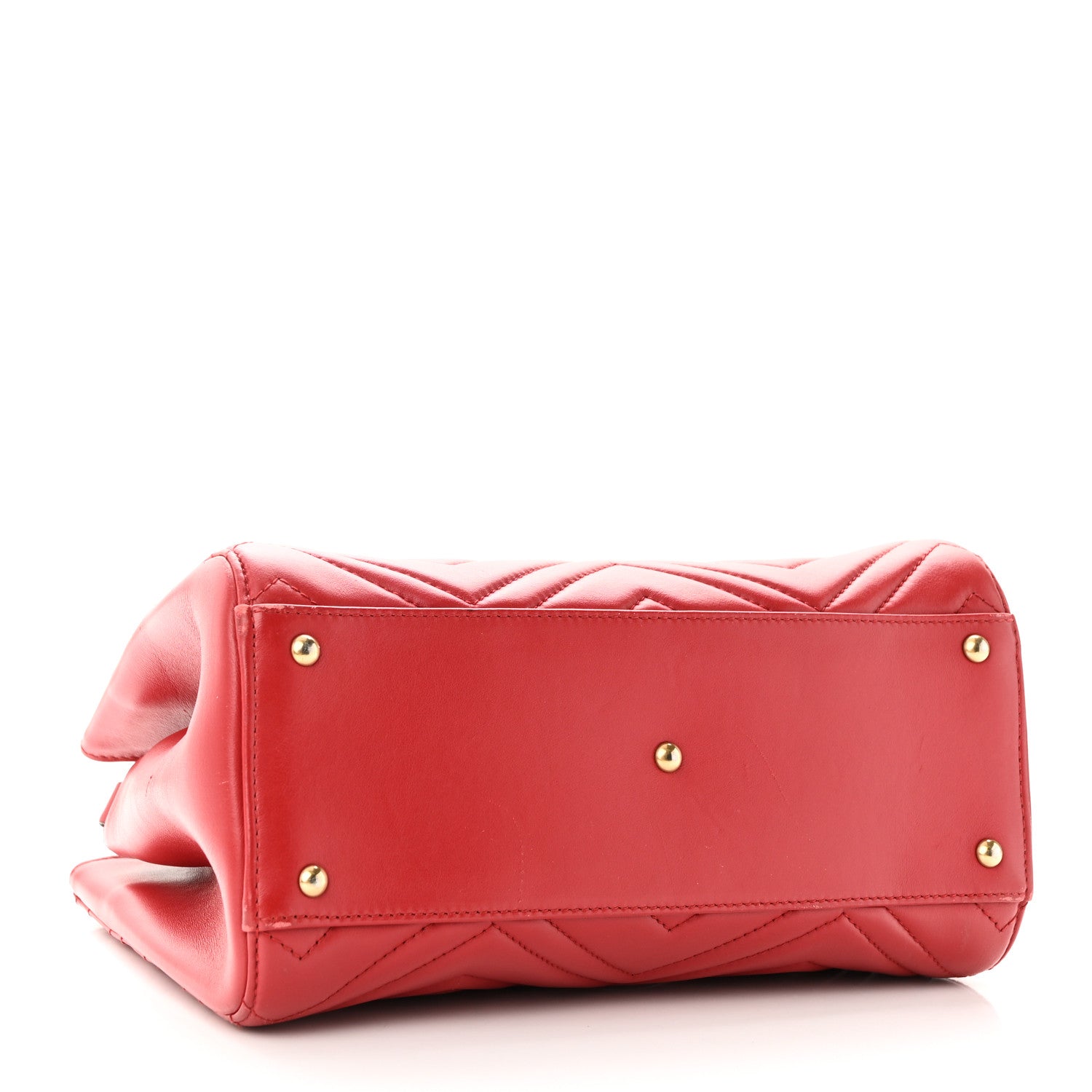 Gucci Calfskin Matelasse Small GG Marmont Tote Hibiscus Red 4 of 12