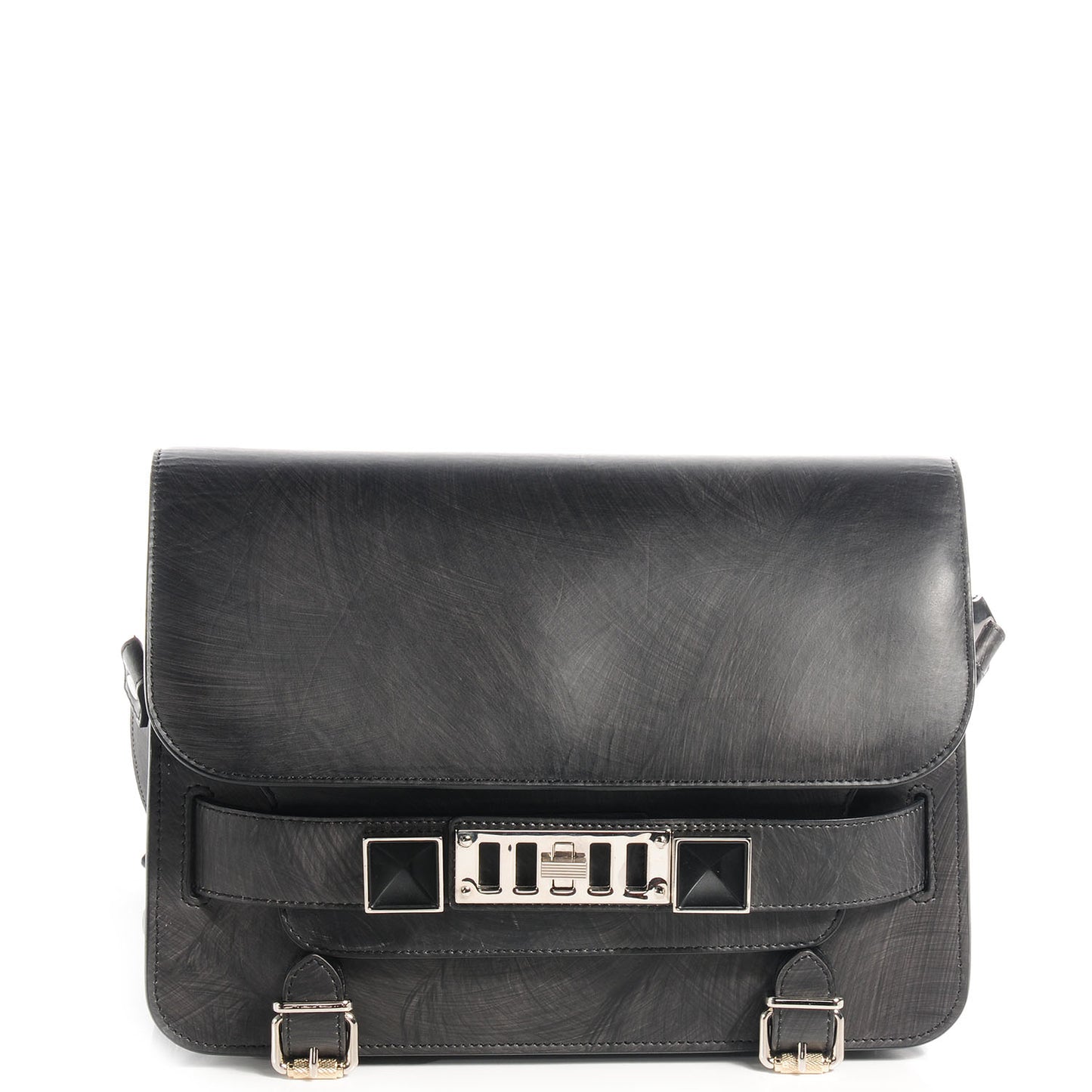 Leather PS11 Classic Shoulder Bag Chalkboard Black