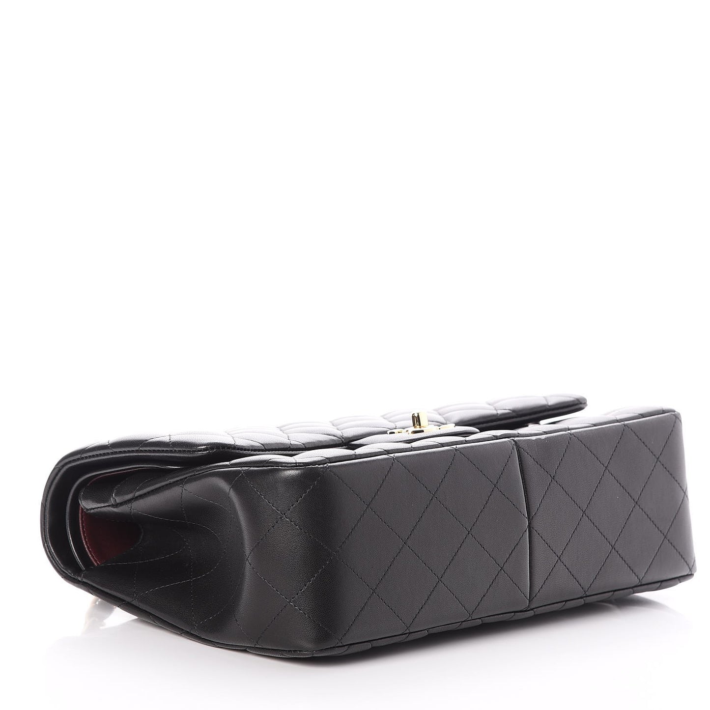 Lambskin Quilted Jumbo Double Flap Black