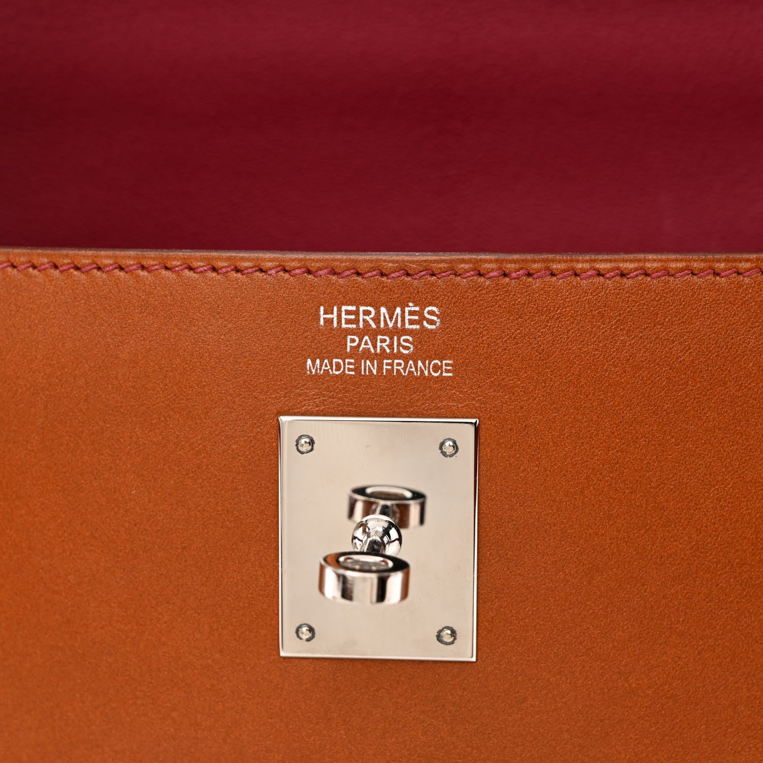 Hermes Tadelakt So Flash Kelly Retourne 35 Fauve Rubis 6 of 11