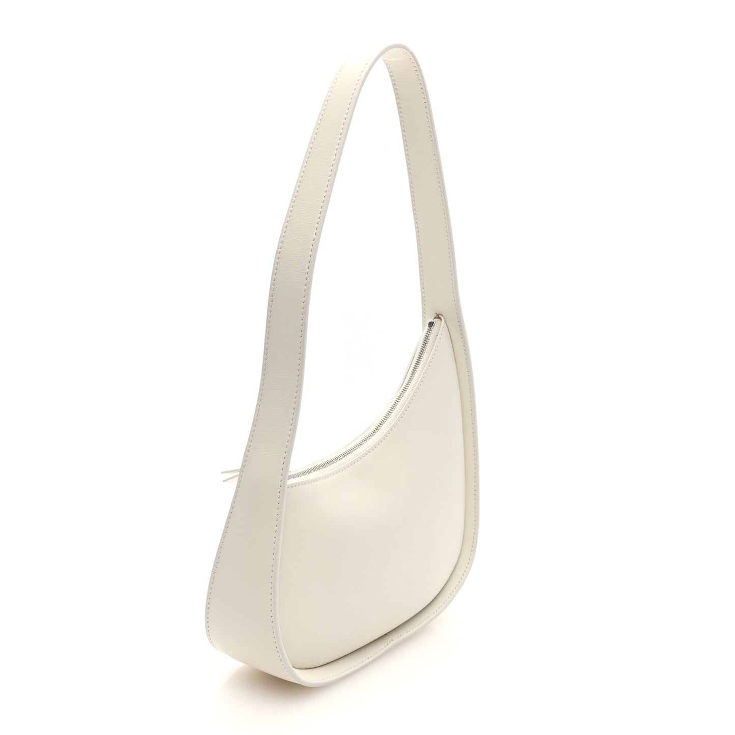 Smooth Calfskin Half Moon Shoulder Bag New Ivory