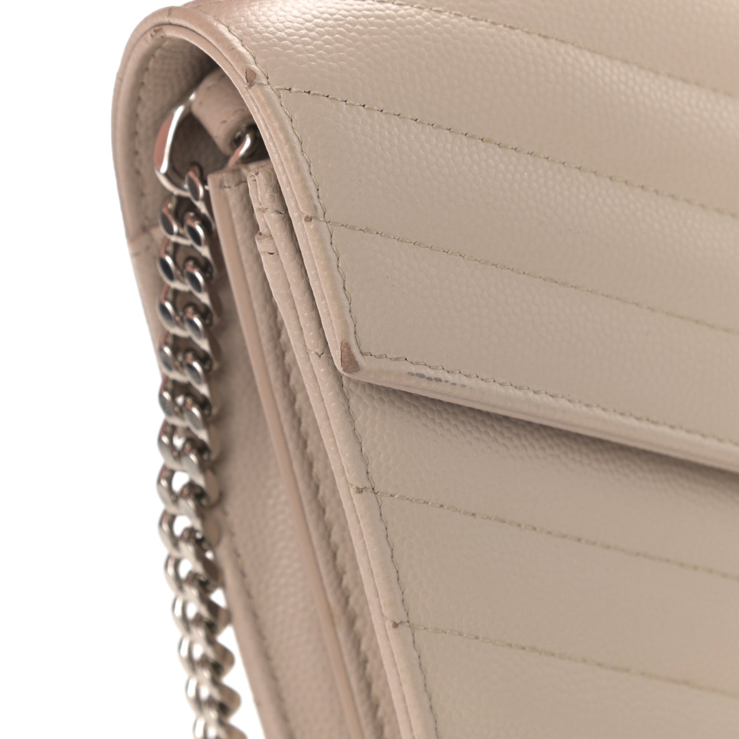 Grain De Poudre Matelasse Chevron Monogram Chain Wallet Rose Poudre