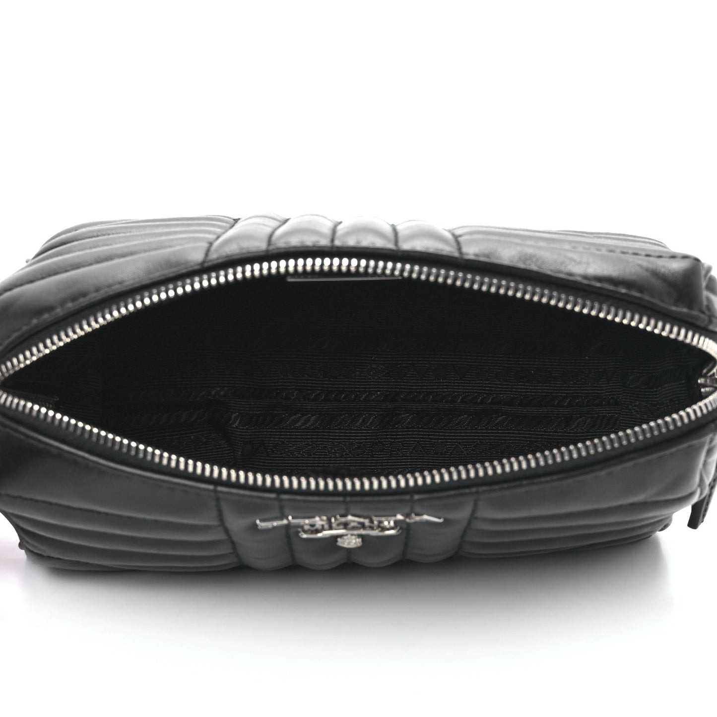 Soft Calfskin Impunture Diagramme Wristlet Pouch Black