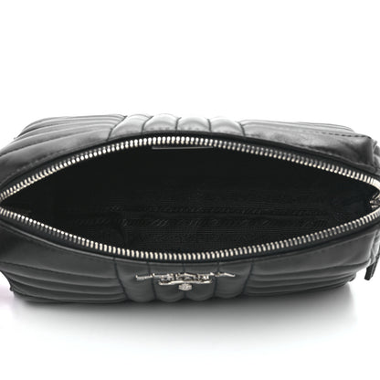 Prada Soft Calfskin Impunture Diagramme Wristlet Pouch Black 5 of 11
