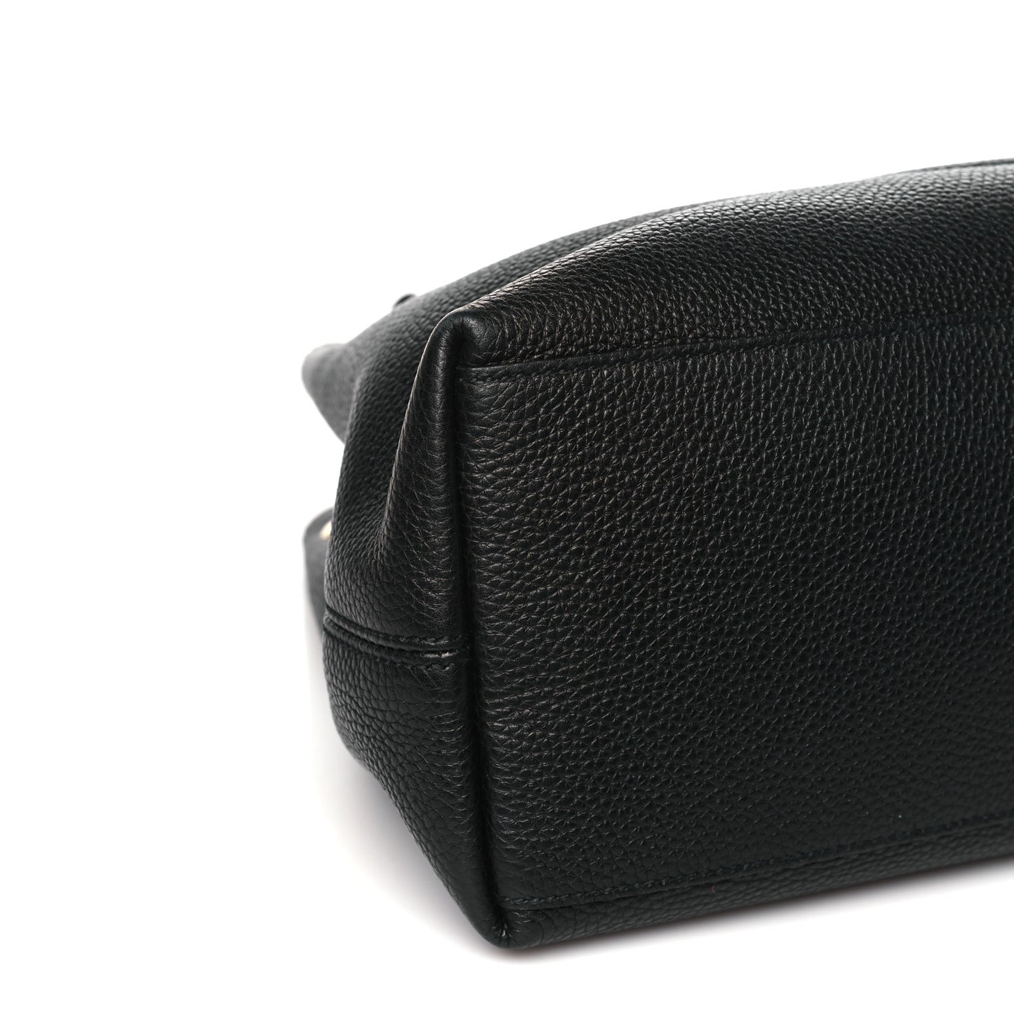 Pebbled Calfskin Medium Soho Chain Shoulder Bag Black