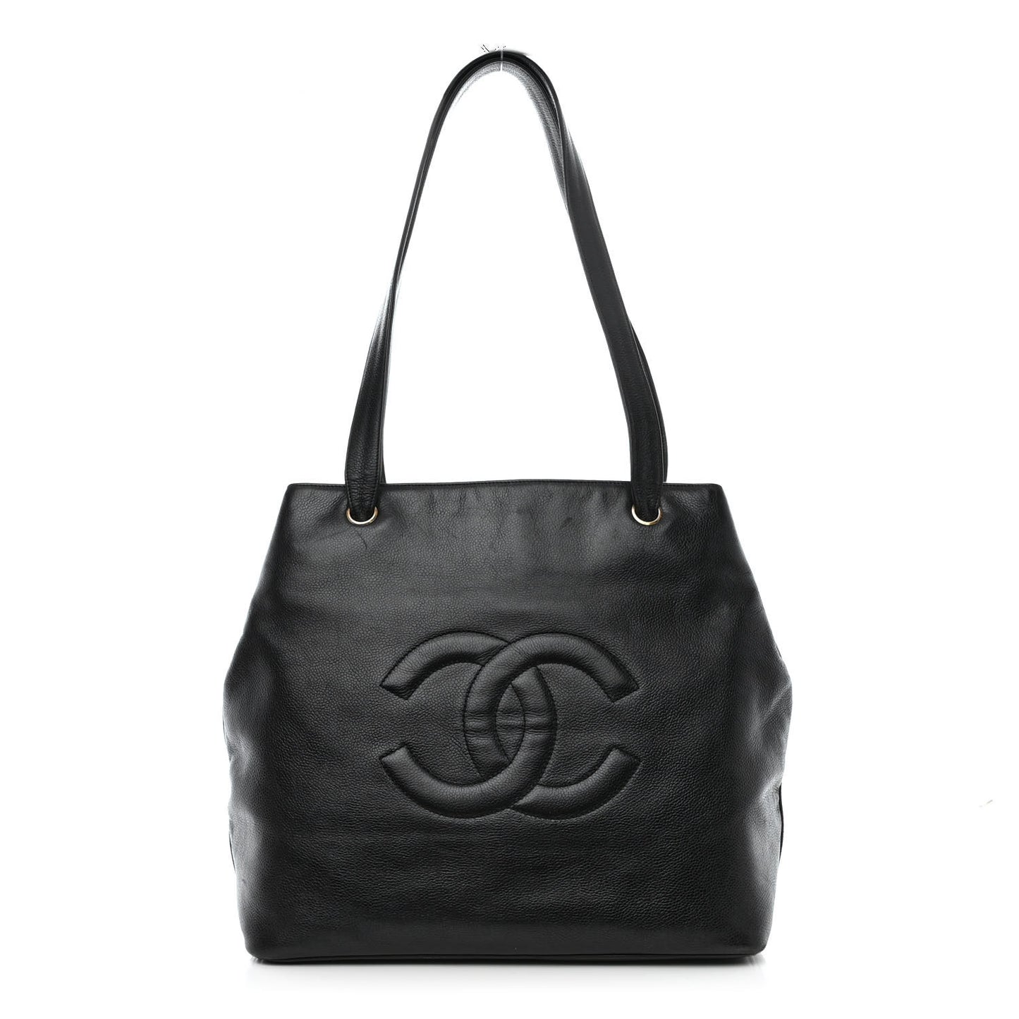 Caviar Large CC Shoulder Bag Black