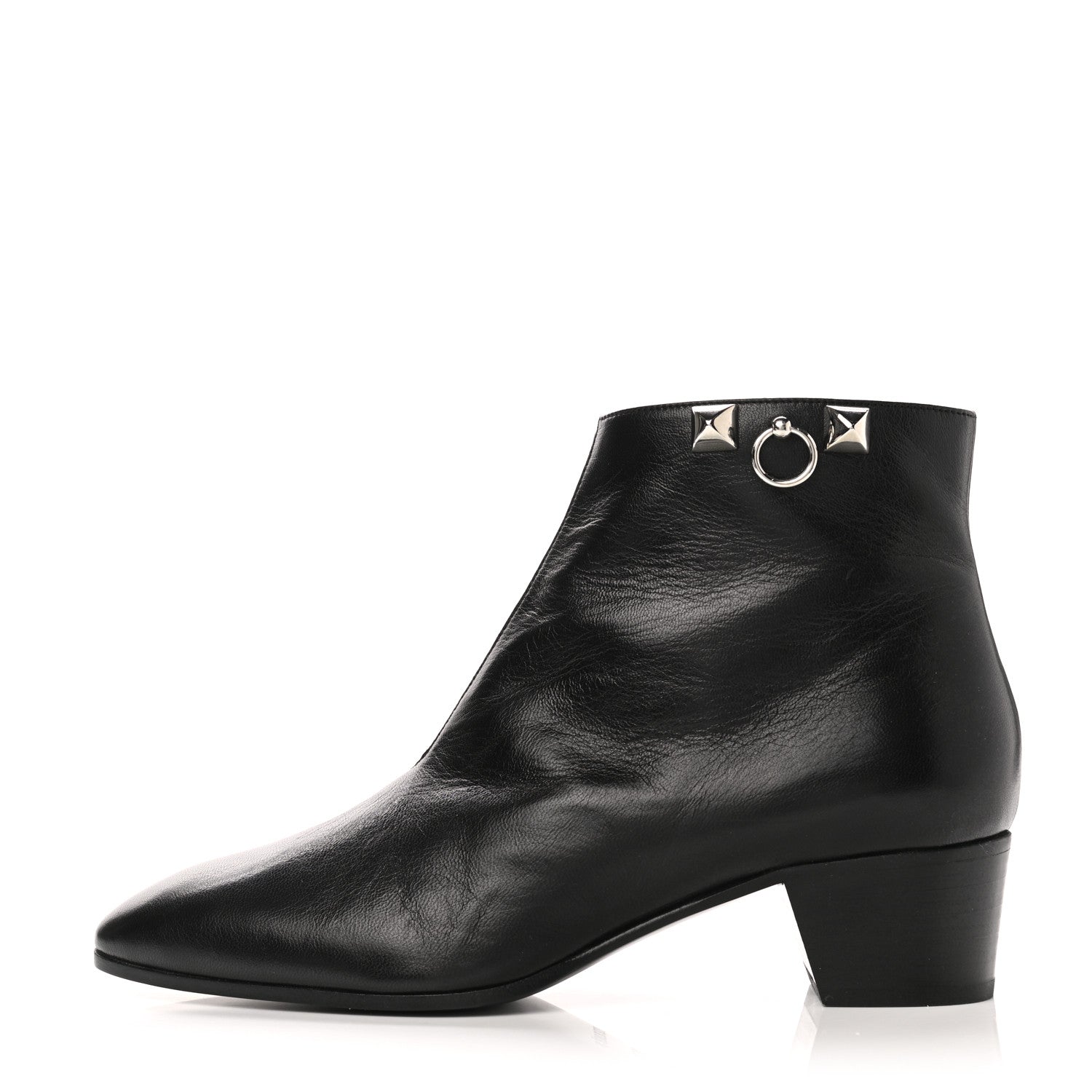 Hermes Goatskin Sixtine Ankle Boots 39.5 Black 1 of 8