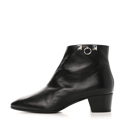Hermes Goatskin Sixtine Ankle Boots 39.5 Black 1 of 8
