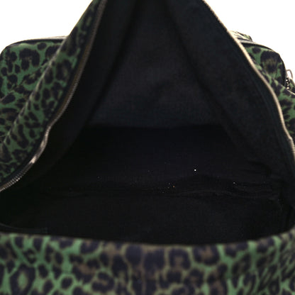 Saint Laurent Printed Canvas Leopard Classic Hunting Backpack Green 4 of 11