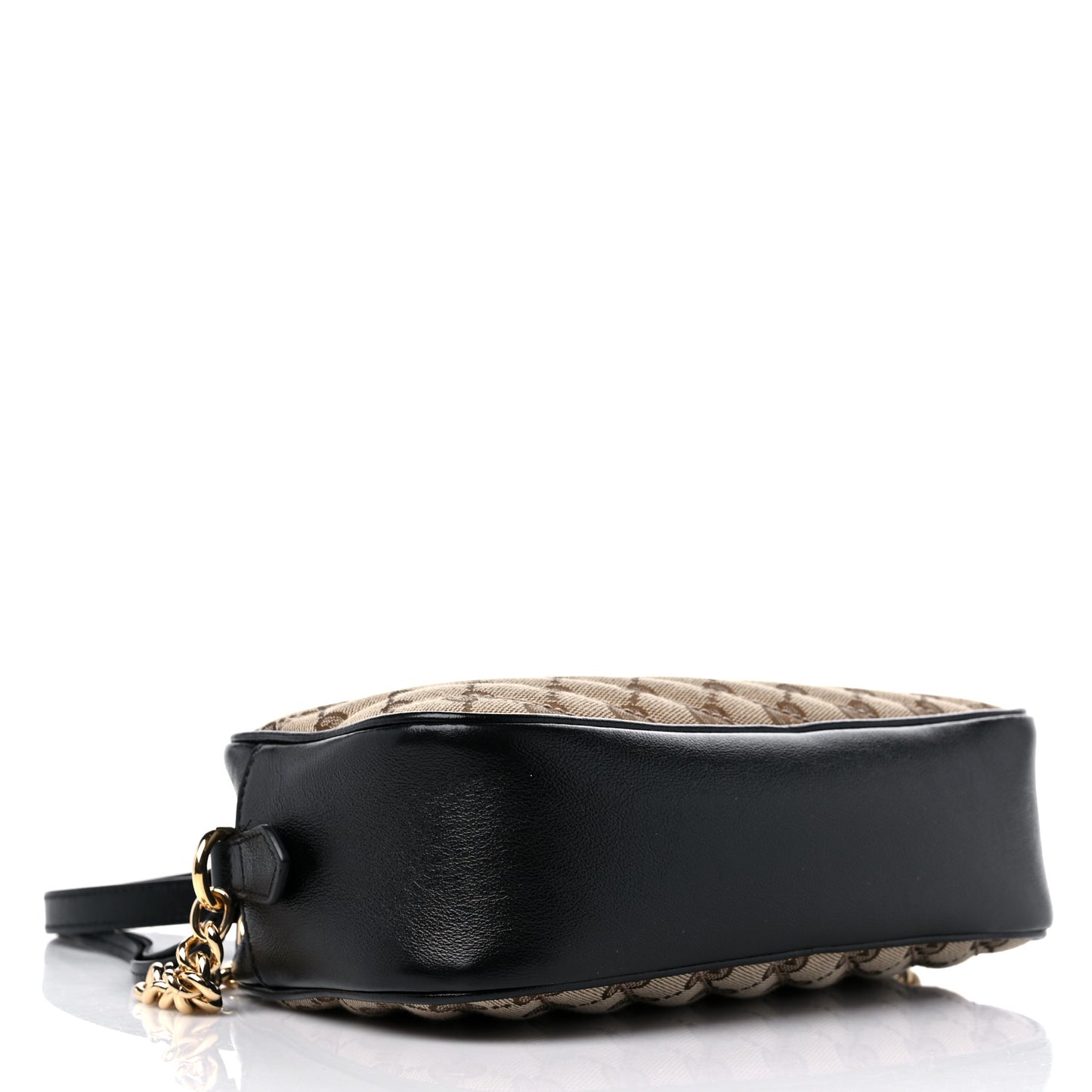 Monogram Matelasse Diagonal Small GG Marmont Chain Shoulder Bag Beige Black