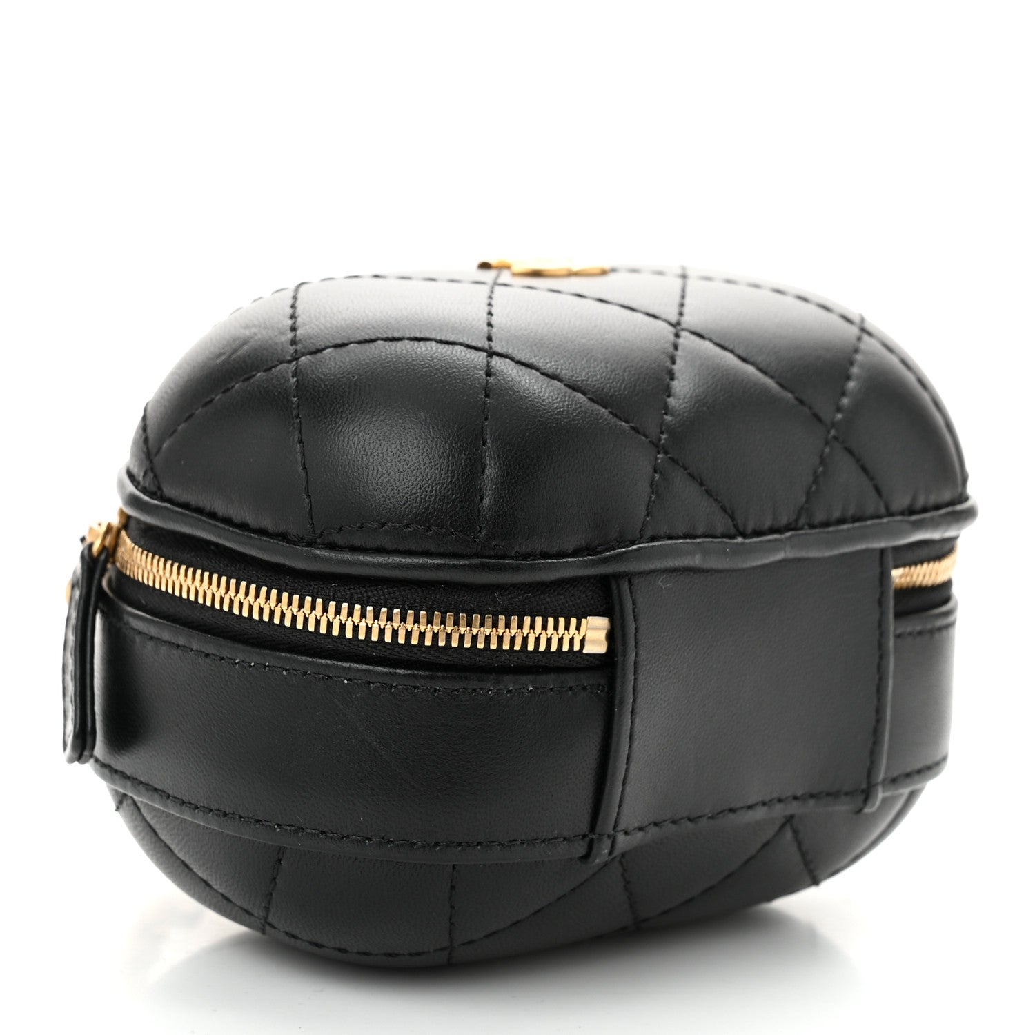 Chanel Lambskin Quilted CC Bubble Vanity Case With Chain Black 4 of 10
