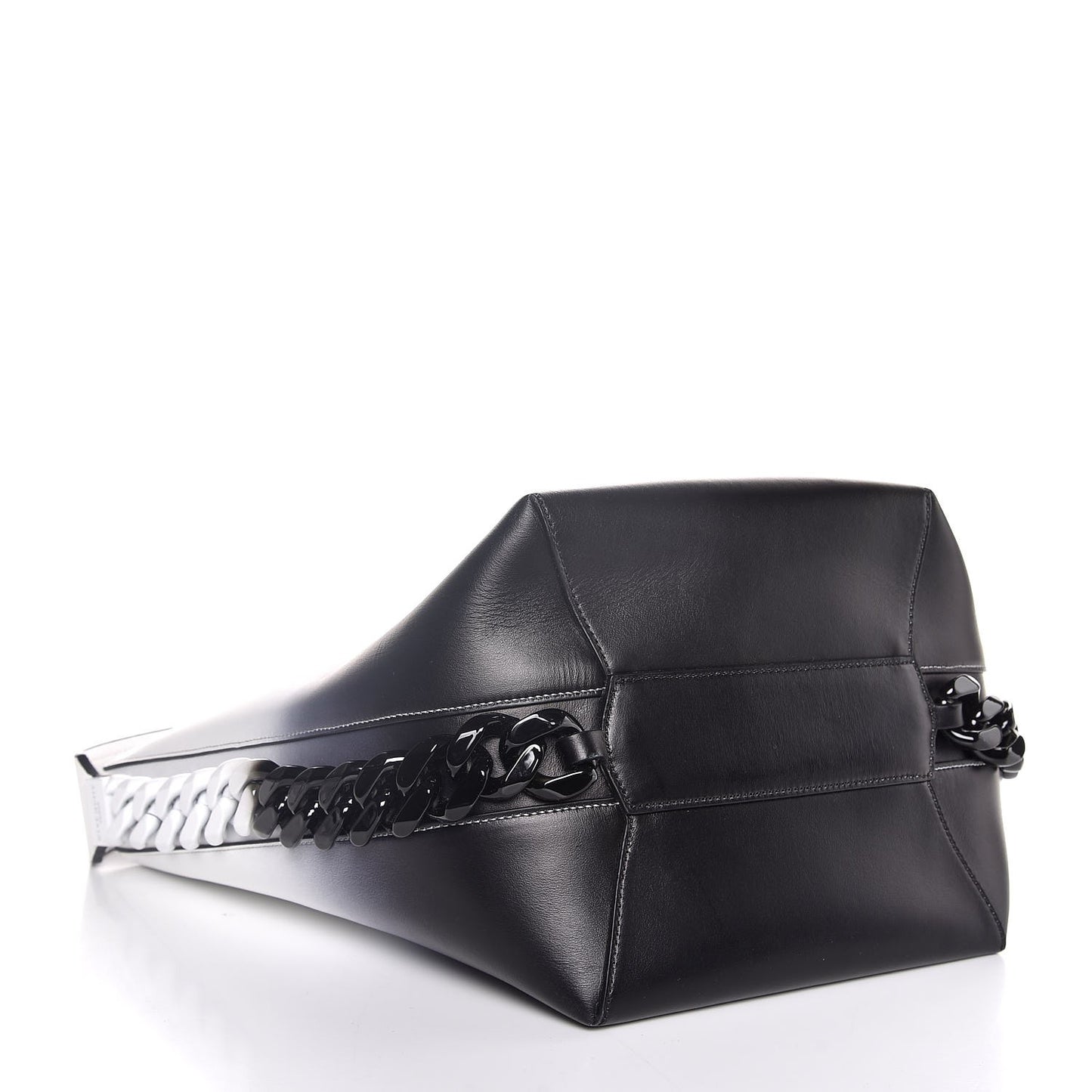 Calfskin Degrade Infinity Bucket Bag Black White
