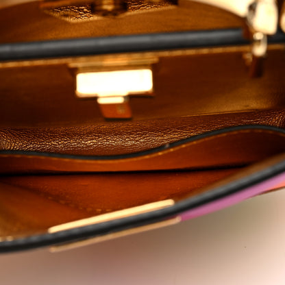 Fendi Nappa Rainbow Inlay Nano Peekaboo Maxi Handle Satchel Azzurro Baby Multicolor 5 of 10