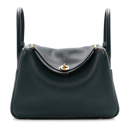 Hermes Taurillon Clemence Lindy 30 Vert Cypress 1 of 13