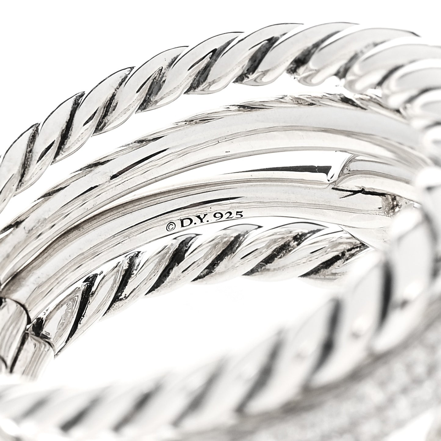 Sterling Silver Diamond Wellesley Four-Row Ring 57 8