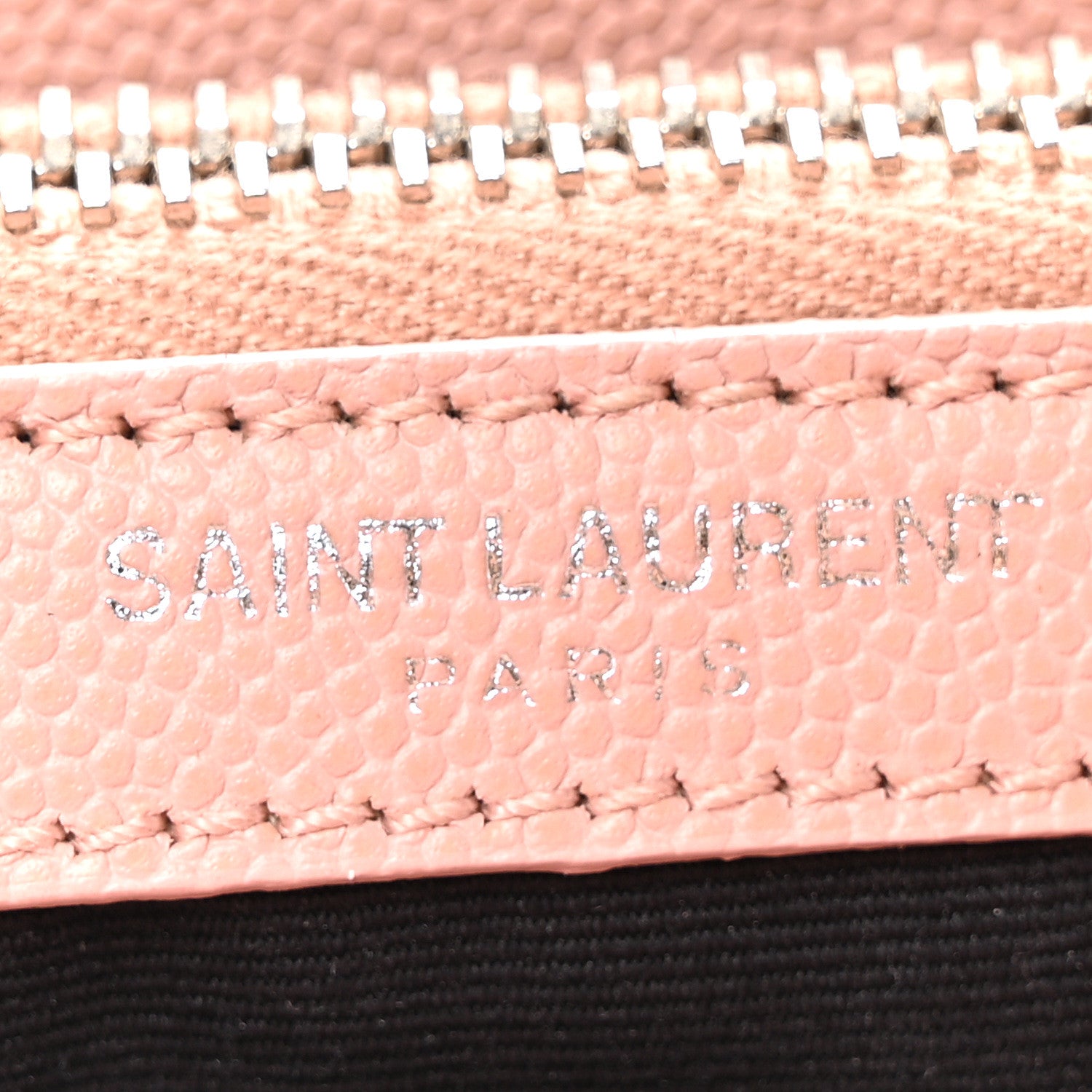 Saint Laurent Grain De Poudre Small West Hollywood Monogram Fold-Over Bag Pale Blush 6 of 9