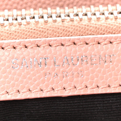 Saint Laurent Grain De Poudre Small West Hollywood Monogram Fold-Over Bag Pale Blush 6 of 9